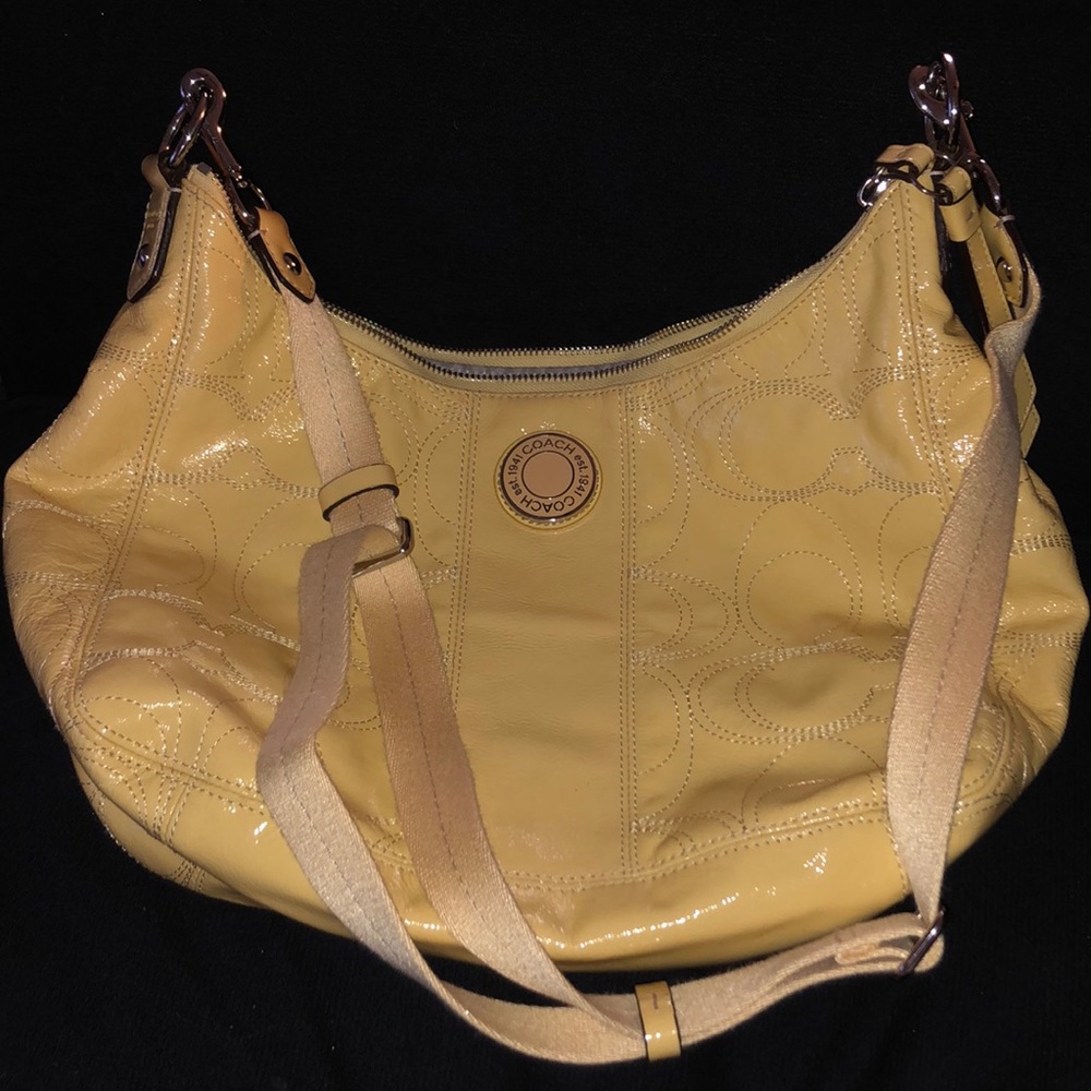 Bright yellow coach bag